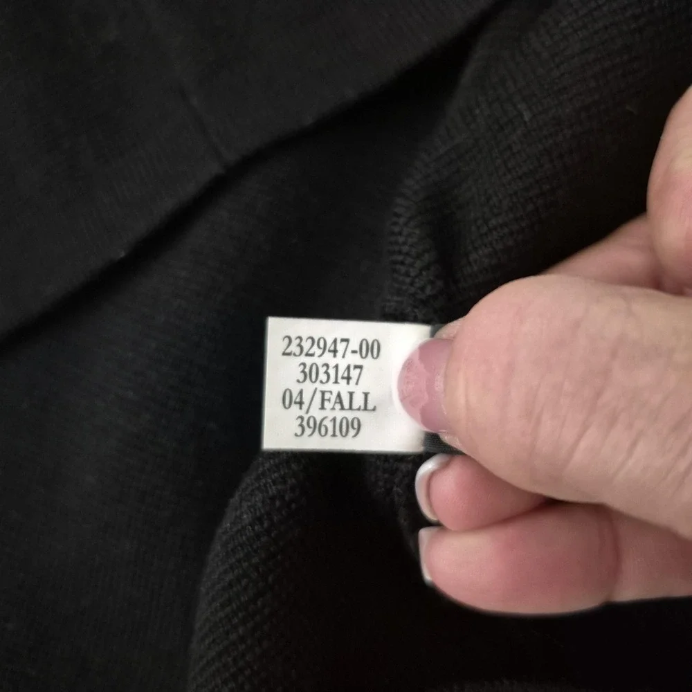 Vtg Banana Republic Sweater Mens XL Black X-Fine Merino Wool‎ 1/4 Zip  2000s